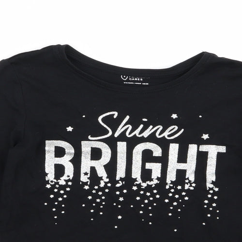 Primark Girls Black   Basic T-Shirt Size 9-10 Years