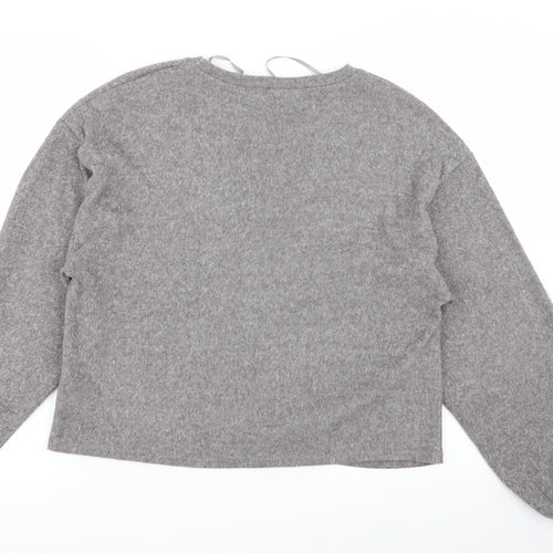 New Look Womens Grey Floral  Pullover Jumper Size S