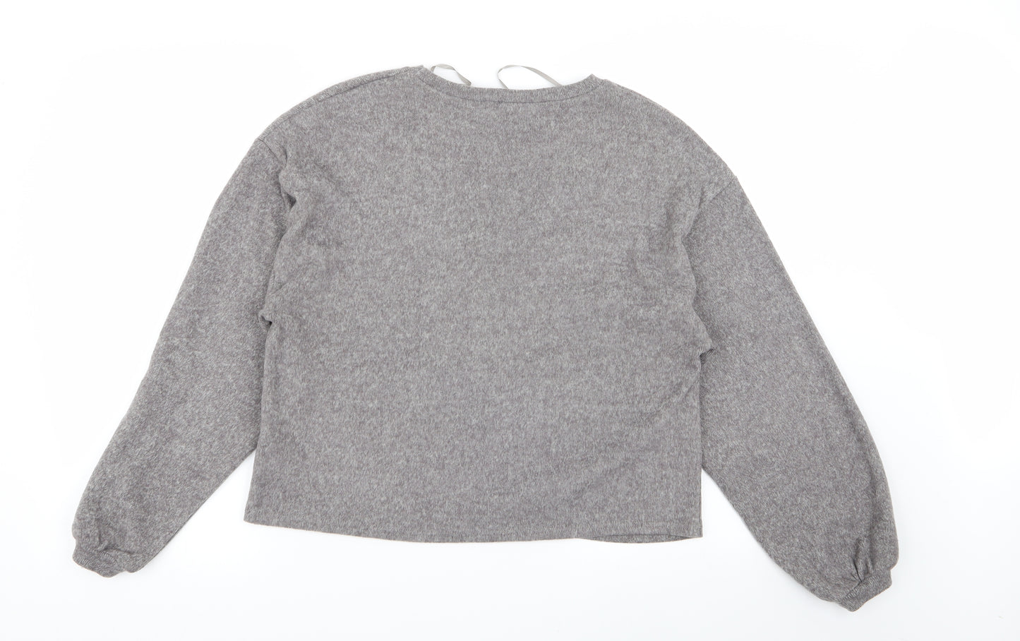 New Look Womens Grey Floral  Pullover Jumper Size S