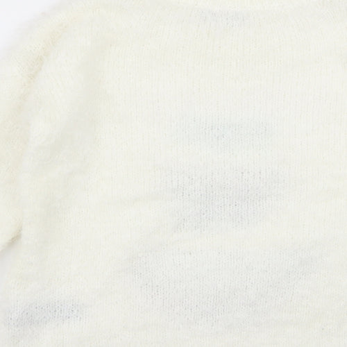 M&Co Girls White   Pullover Jumper Size 9-10 Years  - CHRISMTAS
