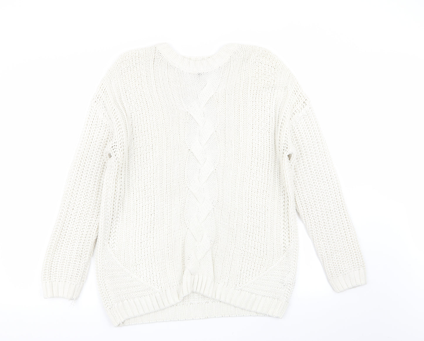 Peacocks Womens White   Pullover Jumper Size M