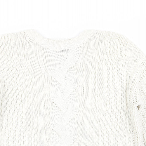 Peacocks Womens White   Pullover Jumper Size M