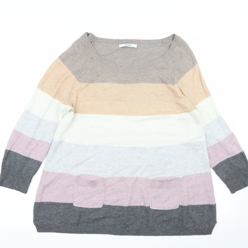 Asda George Womens Multicoloured Striped  Pullover Jumper Size 10