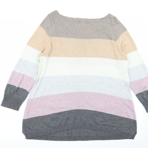Asda George Womens Multicoloured Striped  Pullover Jumper Size 10