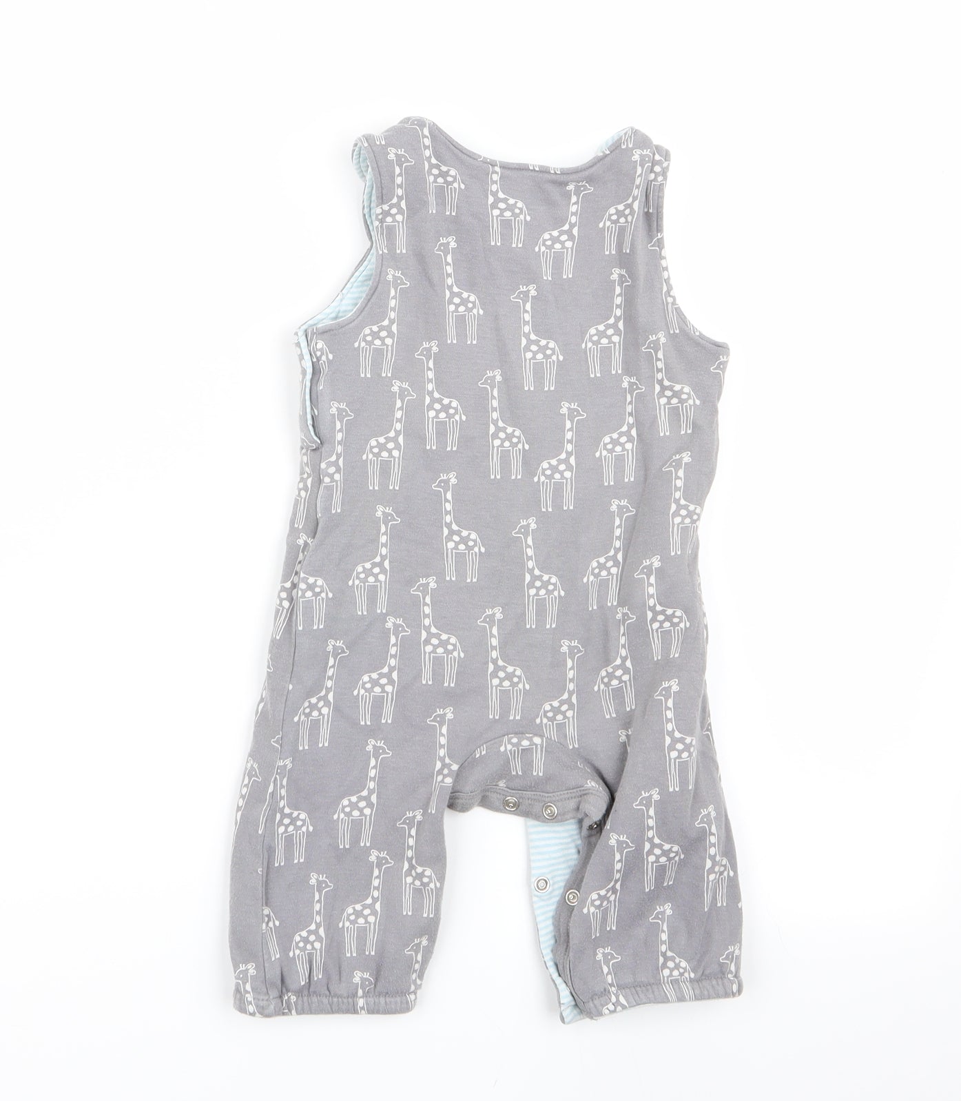 John Lewis Boys Grey Animal Print  Dungaree One-Piece Size 3-6 Months