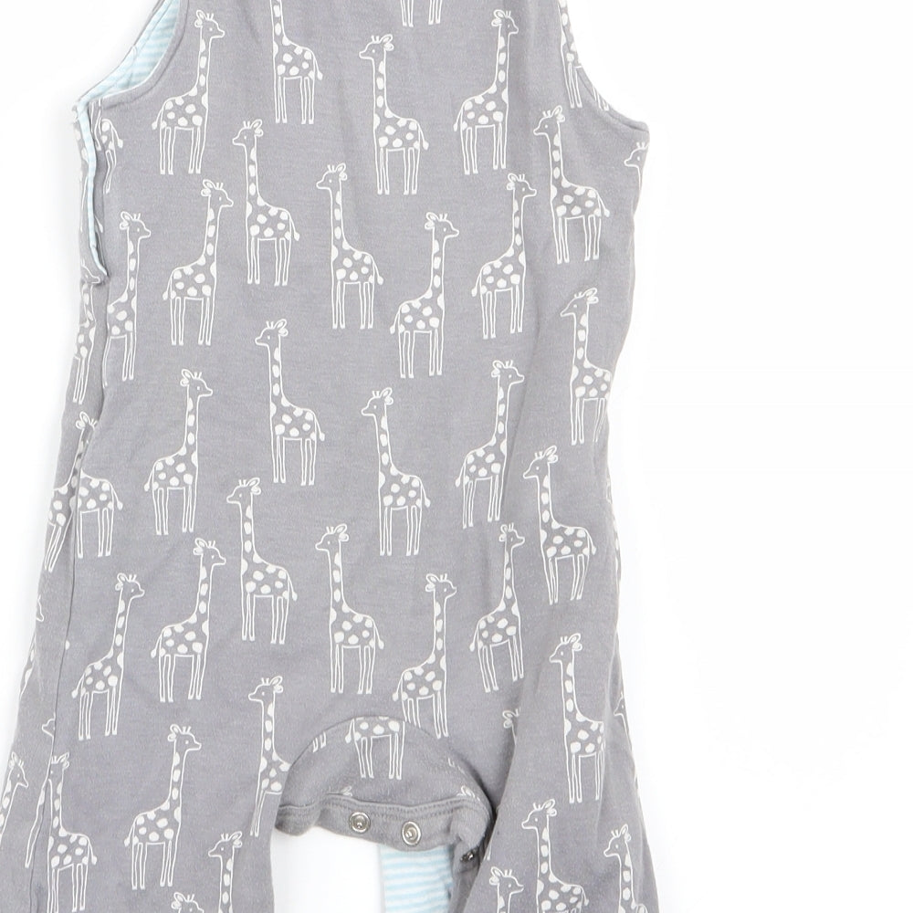 John Lewis Boys Grey Animal Print  Dungaree One-Piece Size 3-6 Months