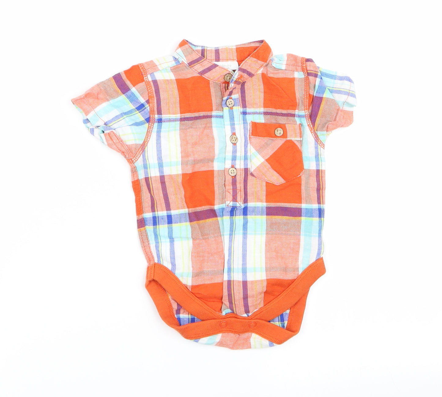NEXT Boys Multicoloured Check  Babygrow One-Piece Size 3-6 Months