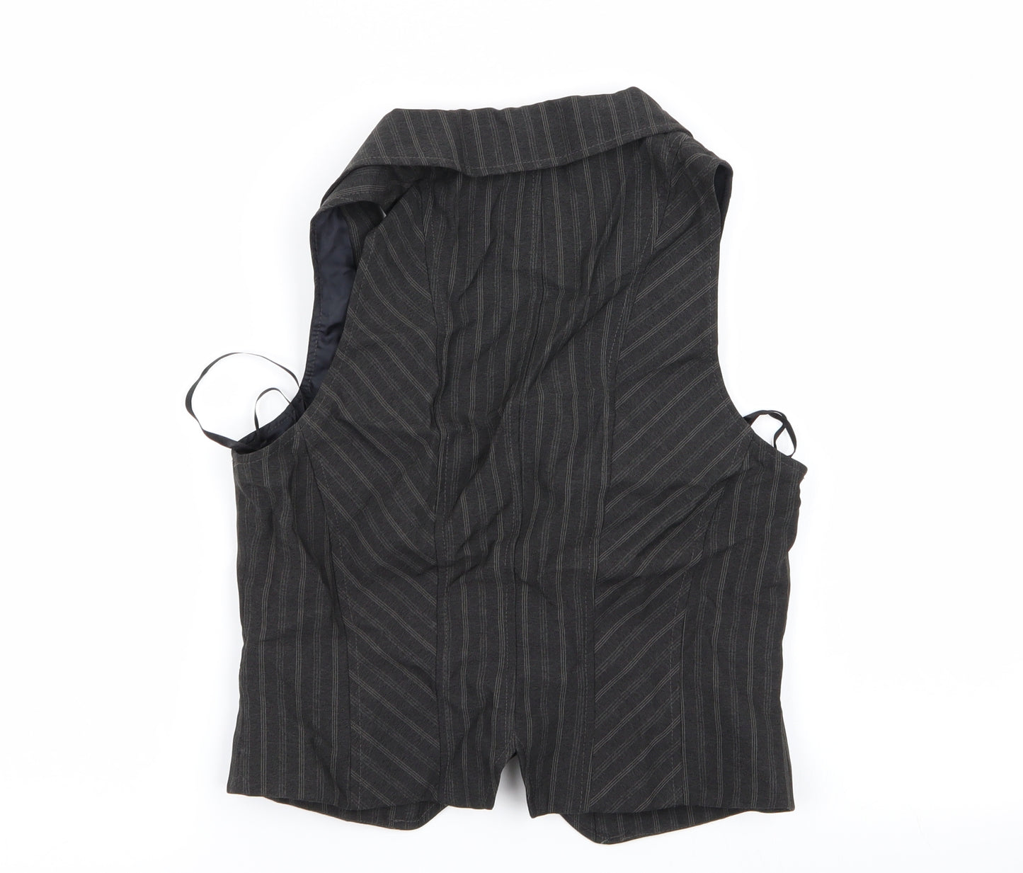 evie Womens Grey Striped  Jacket Suit Waistcoat Size 10