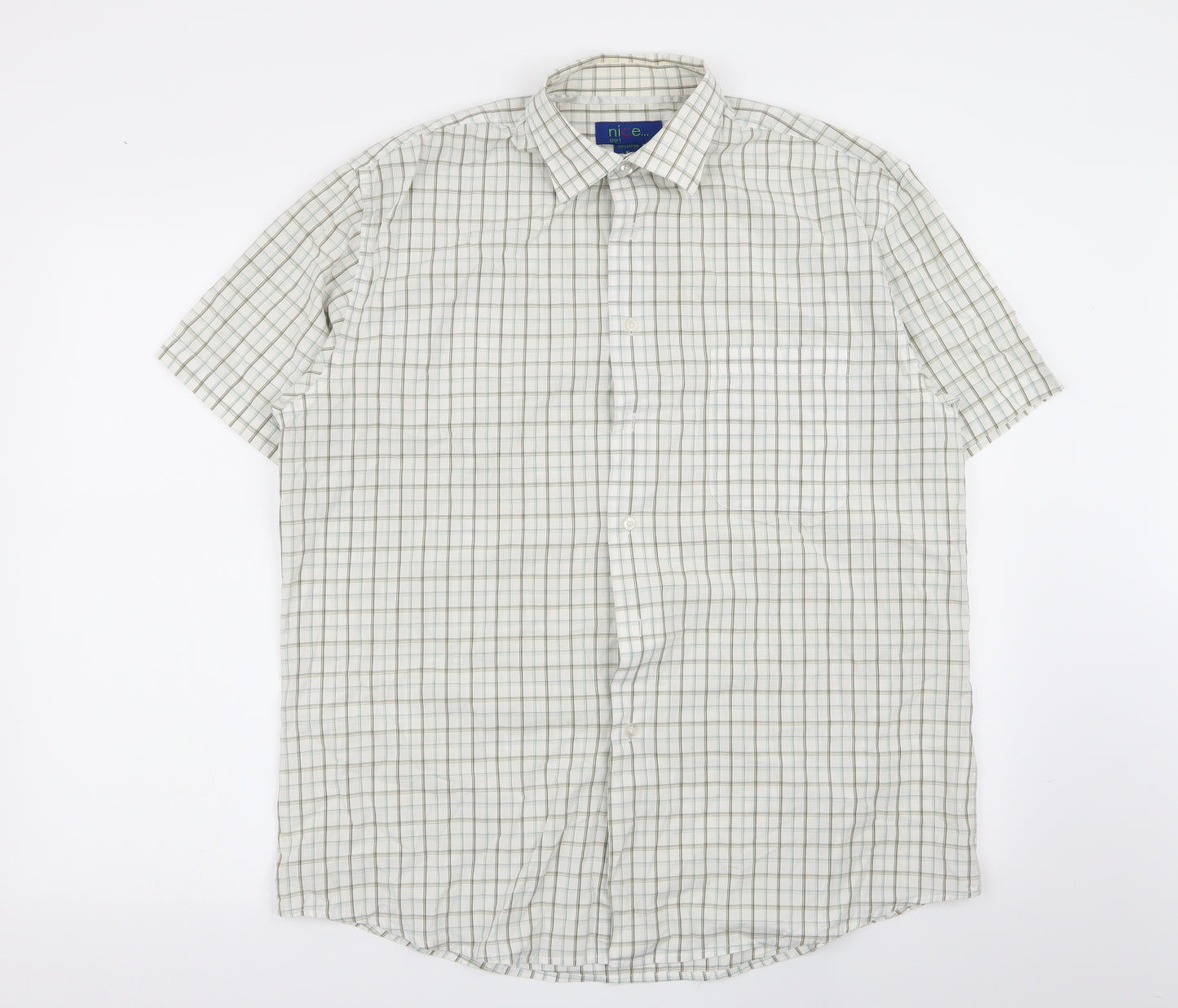 nice Mens Multicoloured Check   Button-Up Size XL