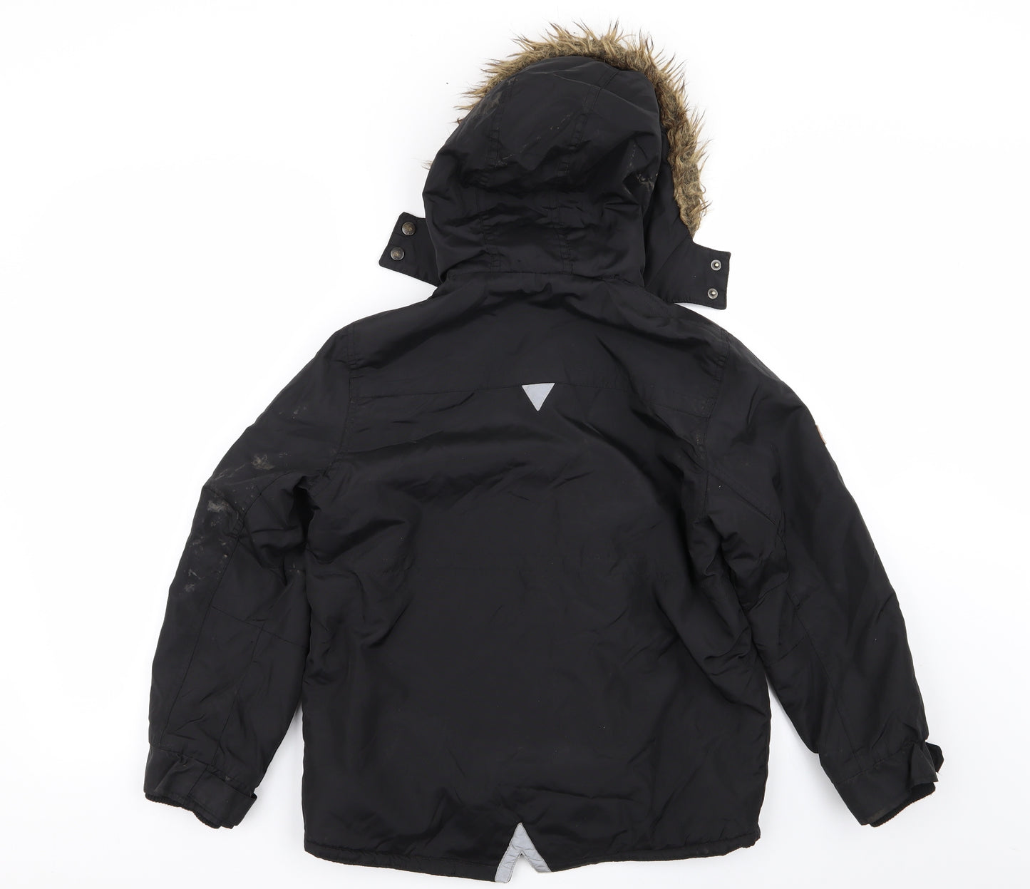 Asda George Boys Black   Parka Coat Size 9-10 Years