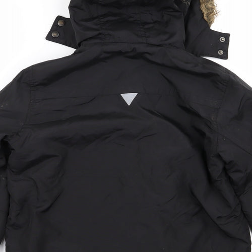 Asda George Boys Black   Parka Coat Size 9-10 Years