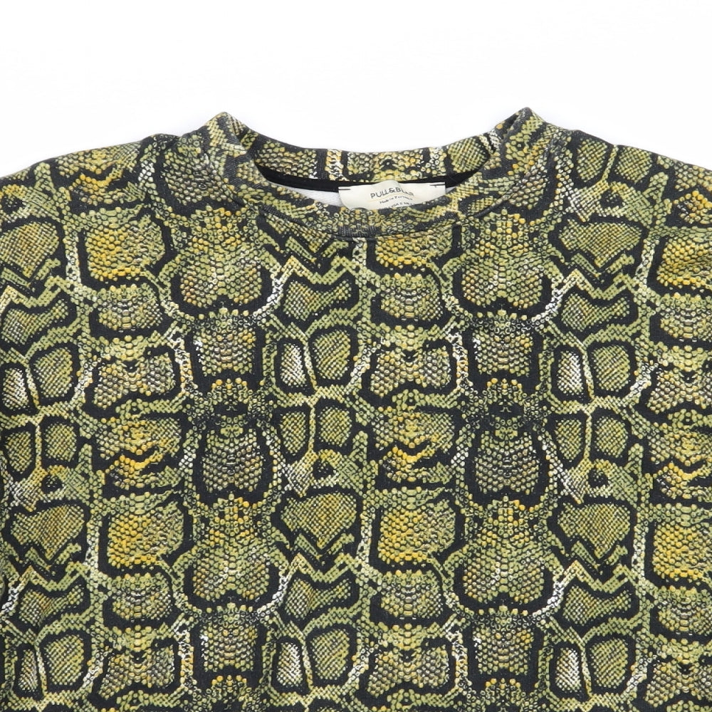 Pull&Bear Womens Multicoloured Geometric  Pullover Jumper Size S