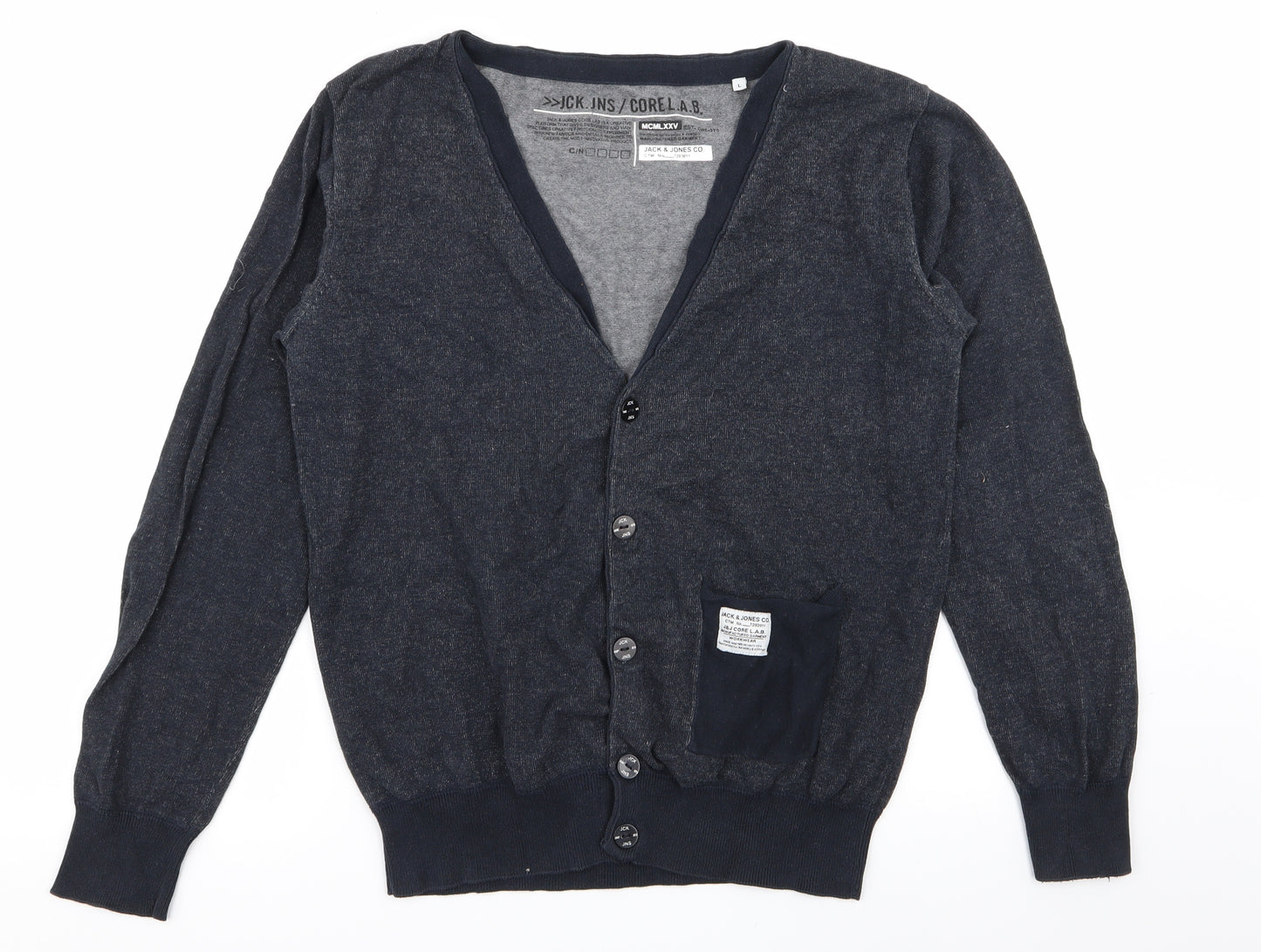 jack&jones Mens Blue   Cardigan Jumper Size L