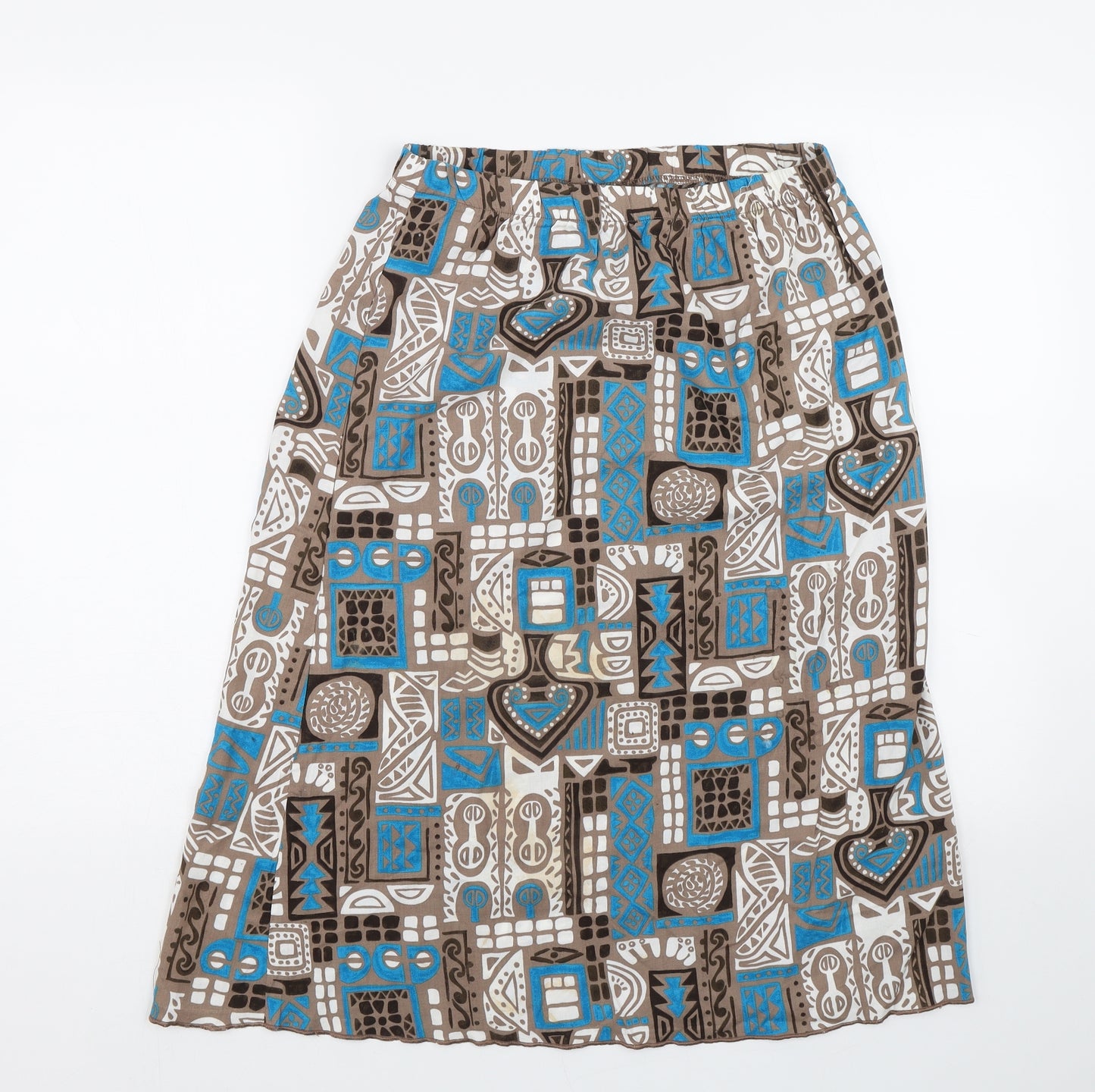 Damart Womens Blue Argyle/Diamond  Flare Skirt Size 10