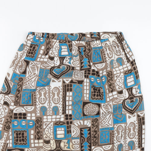 Damart Womens Blue Argyle/Diamond  Flare Skirt Size 10