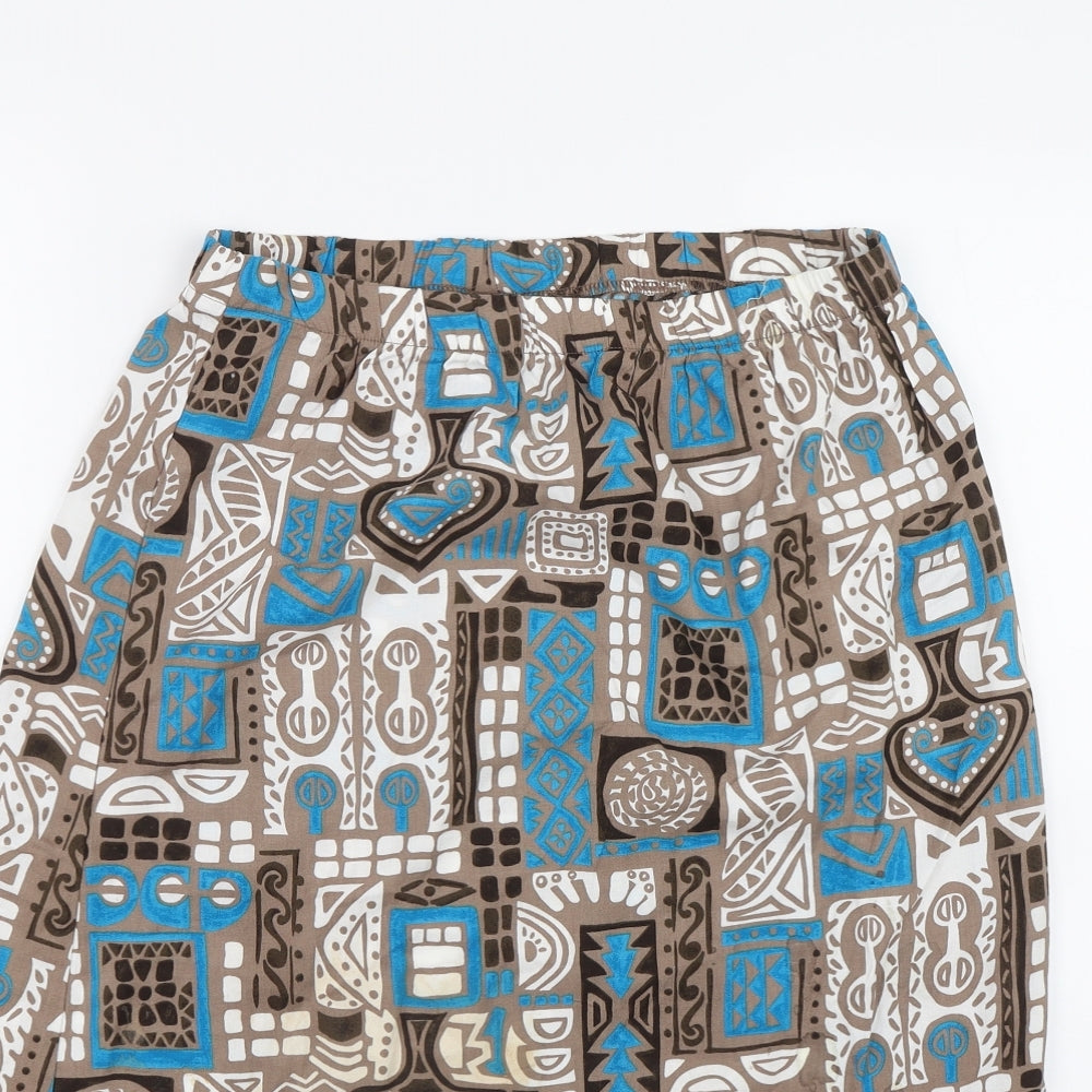 Damart Womens Blue Argyle/Diamond  Flare Skirt Size 10