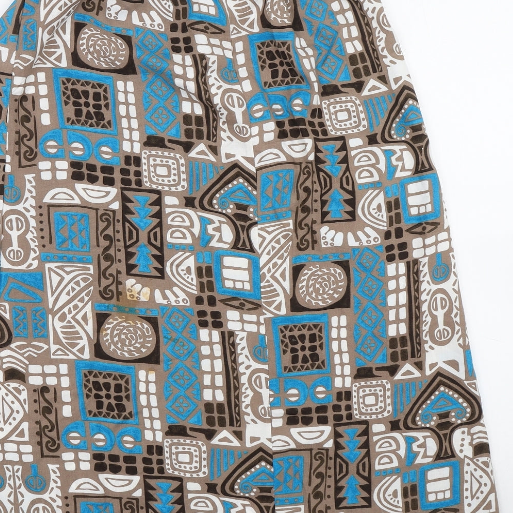Damart Womens Blue Argyle/Diamond  Flare Skirt Size 10