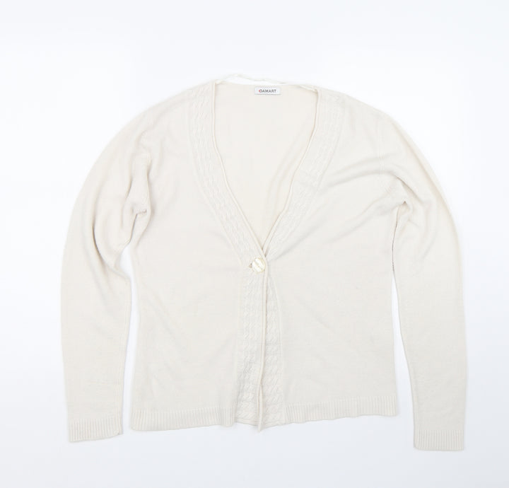 Damart Womens Beige Cardigan Jumper Size 10