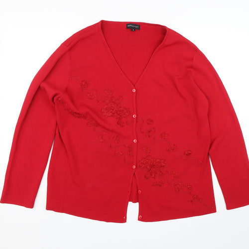 Sky deisgn Womens Red   Cardigan Jumper Size 4