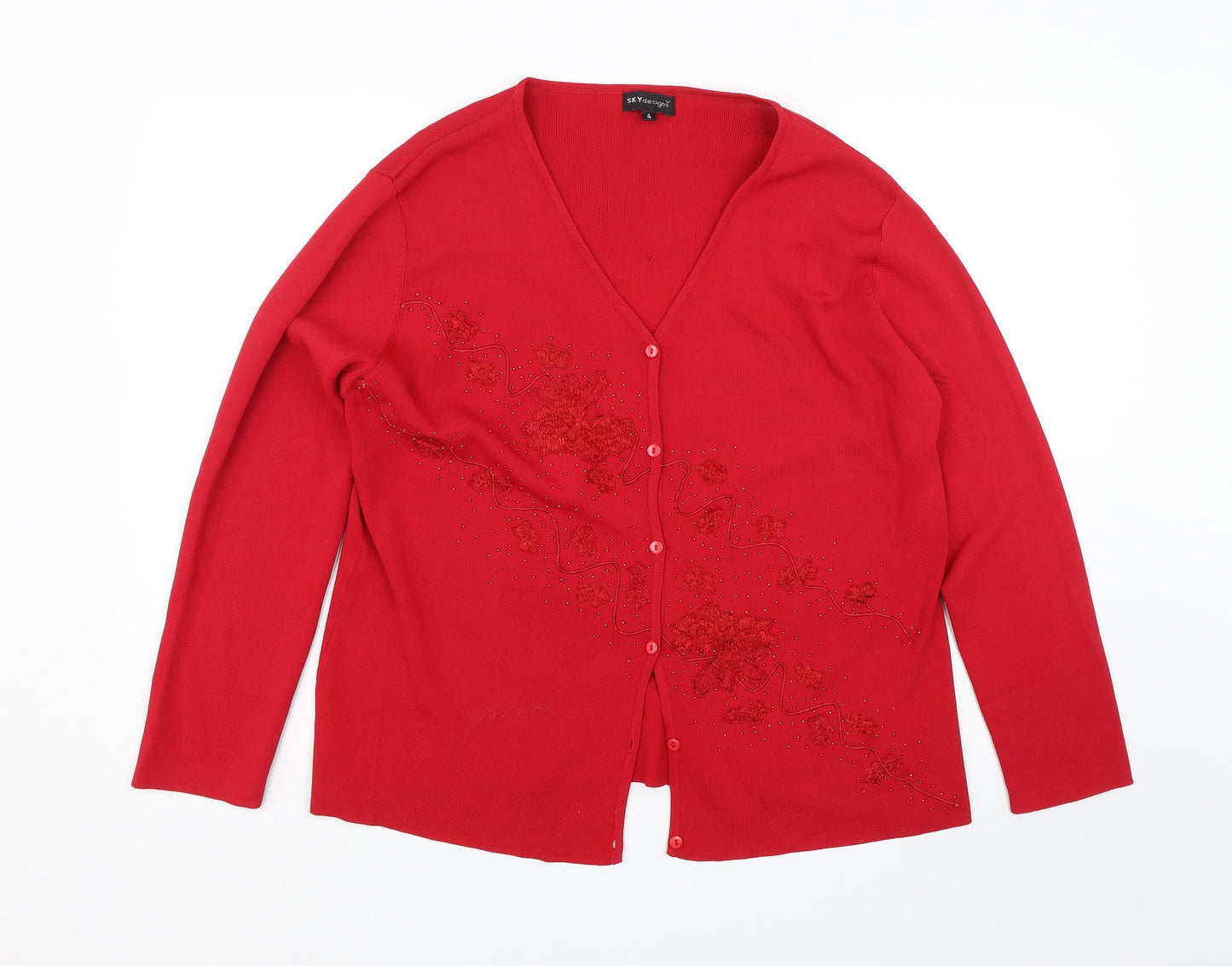 Sky deisgn Womens Red   Cardigan Jumper Size 4