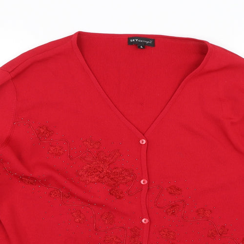Sky deisgn Womens Red   Cardigan Jumper Size 4
