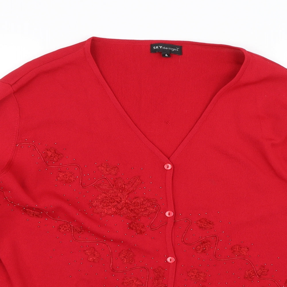 Sky deisgn Womens Red   Cardigan Jumper Size 4