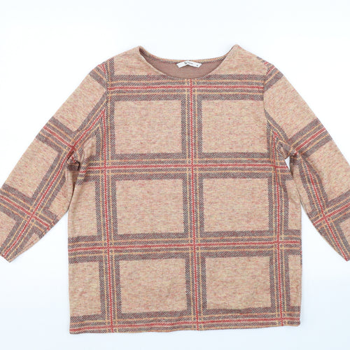 TU Womens Brown Check  Pullover Jumper Size 14