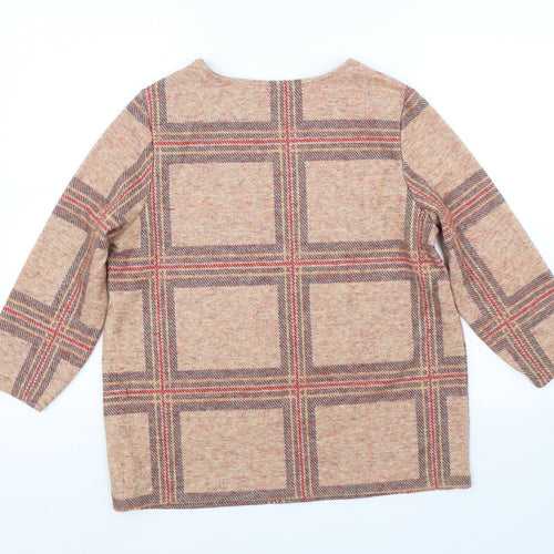 TU Womens Brown Check  Pullover Jumper Size 14