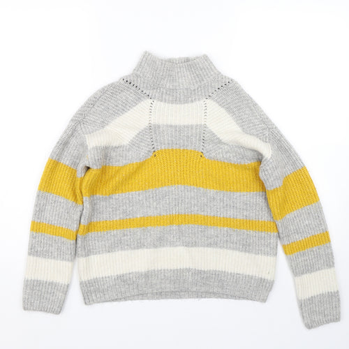 Matalan Womens Grey Striped  Pullover Jumper Size S