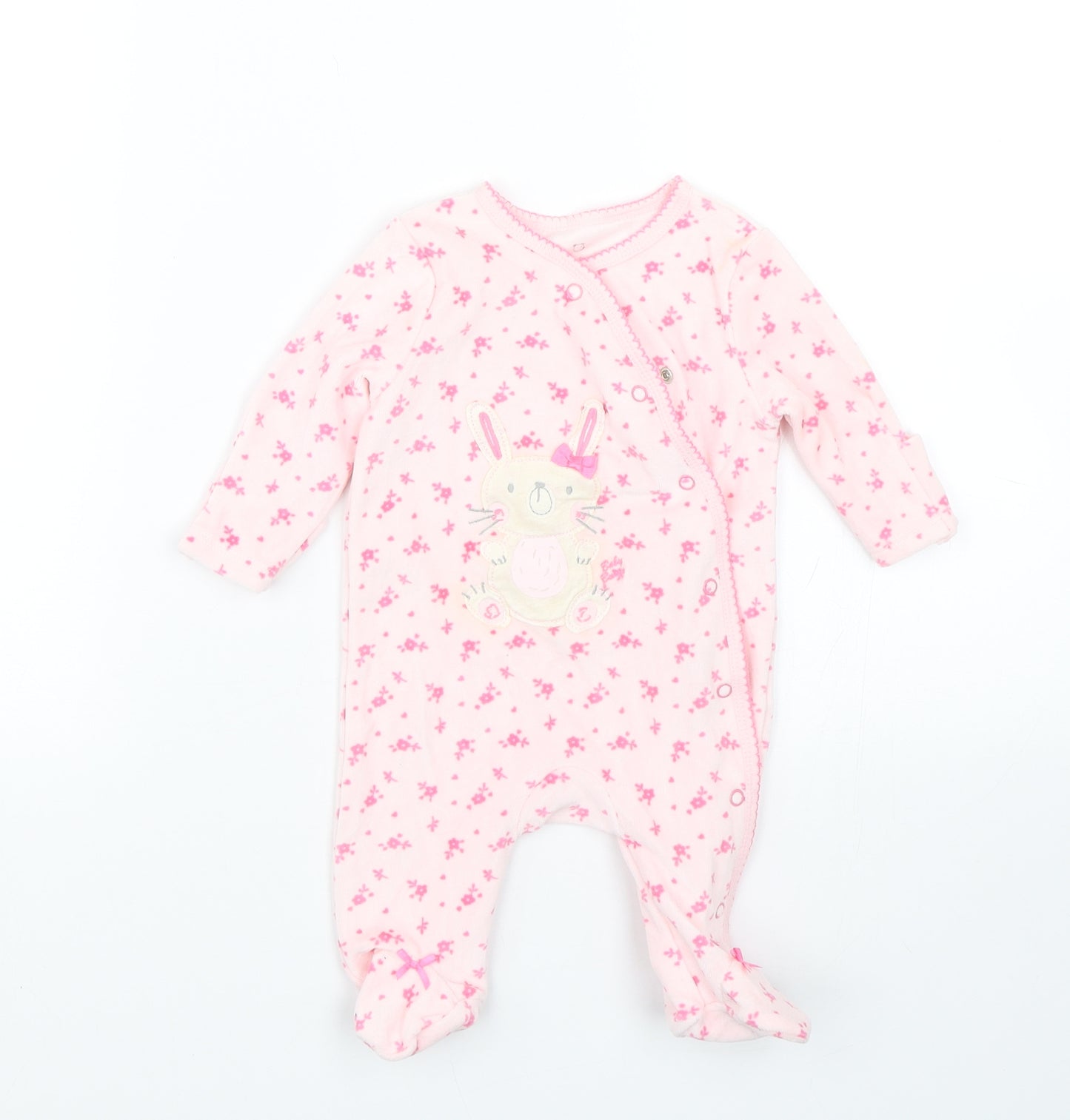 Early days Baby Pink Floral  Babygrow One-Piece Size 0-3 Months  - Bunny