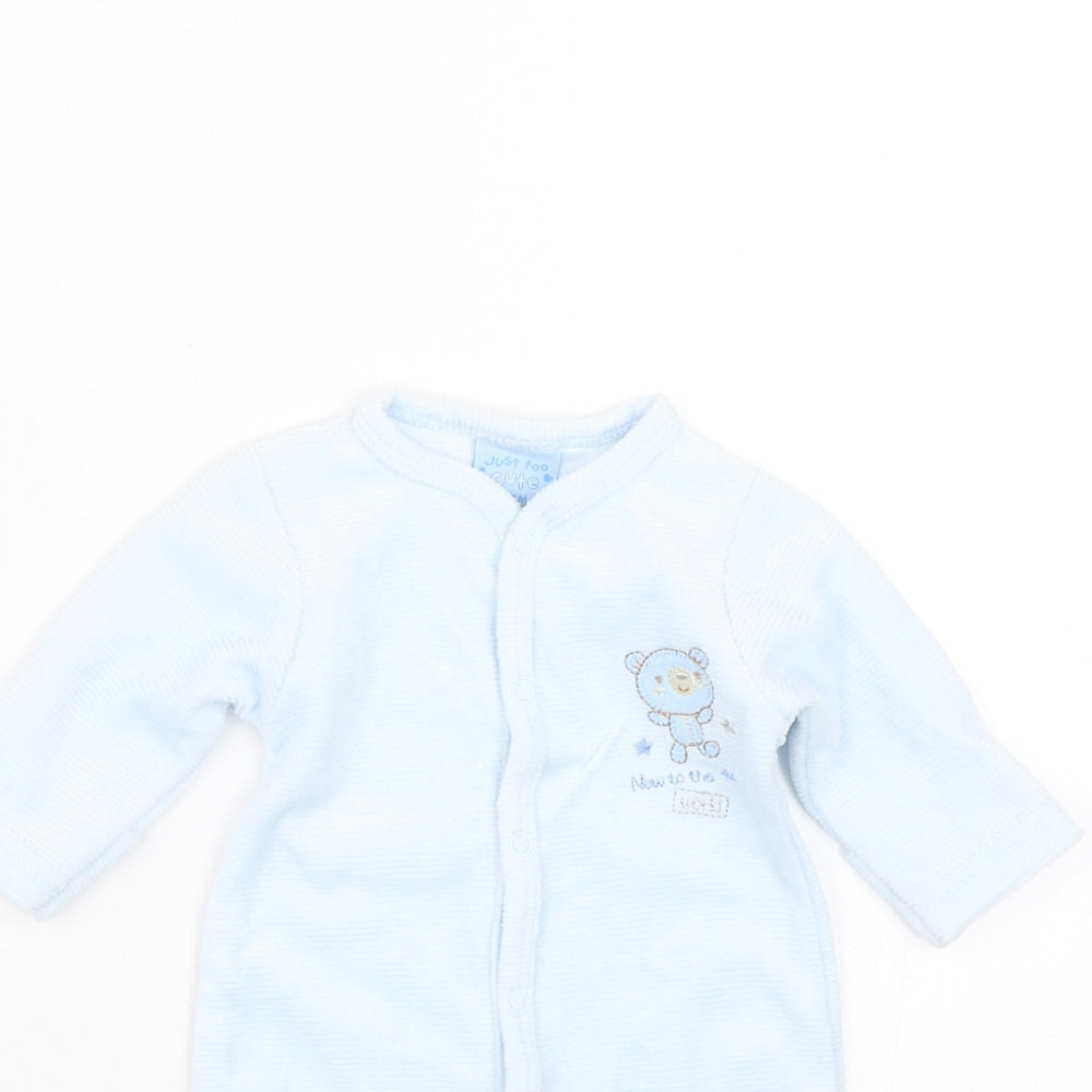 Just too cute Baby Blue Striped  Babygrow One-Piece Size 3-6 Months