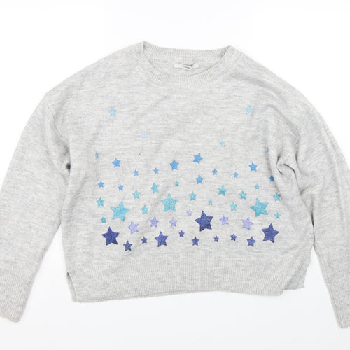 George Womens Grey   Pullover Jumper Size M  - stars