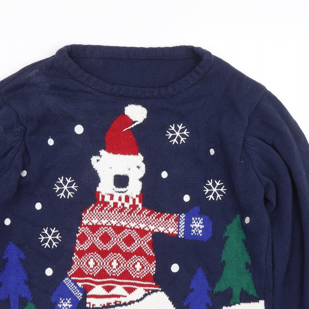 Nutmeg Boys Blue   Pullover Jumper Size 11-12 Years  - Christmas