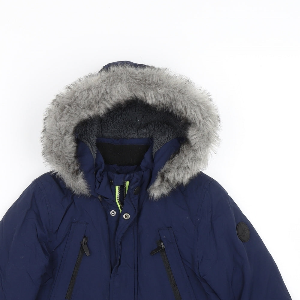 Primark Boys Blue   Parka Coat Size 2-3 Years
