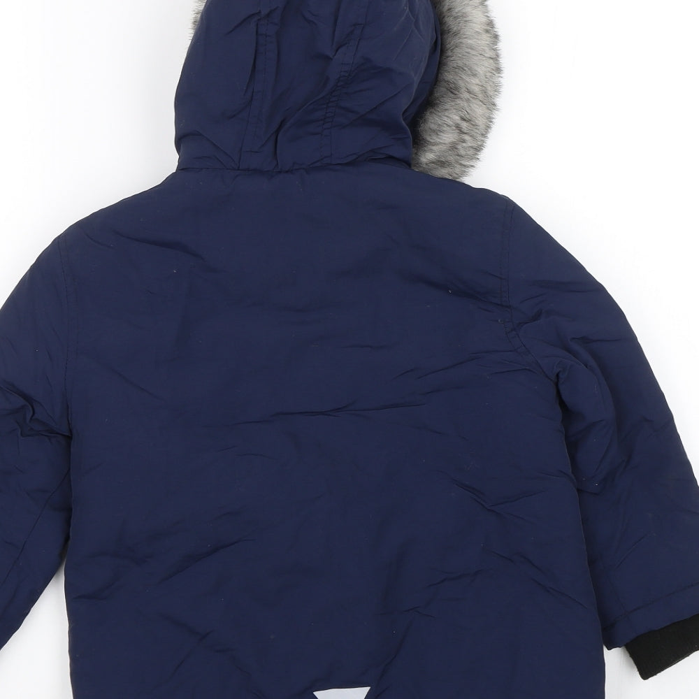 Primark Boys Blue   Parka Coat Size 2-3 Years