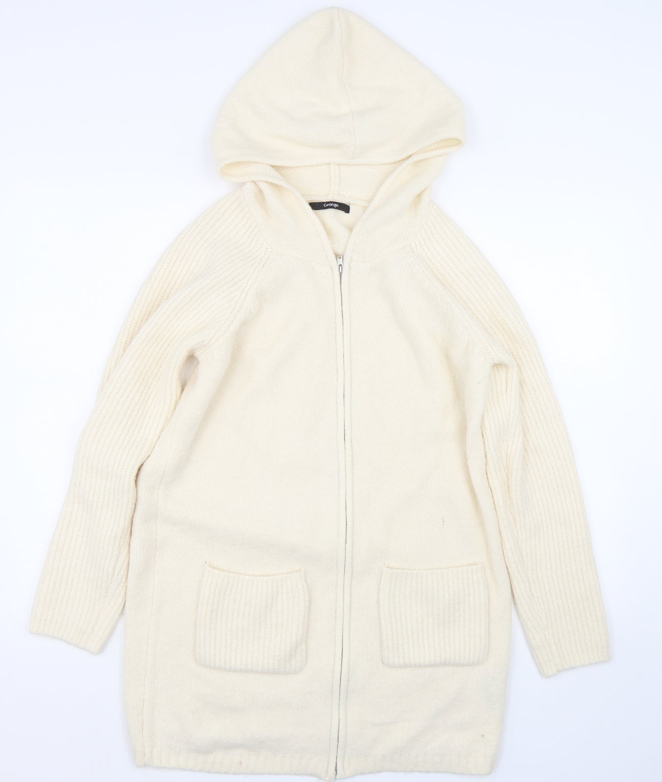 George Womens Beige   Full Zip Hoodie Size 12