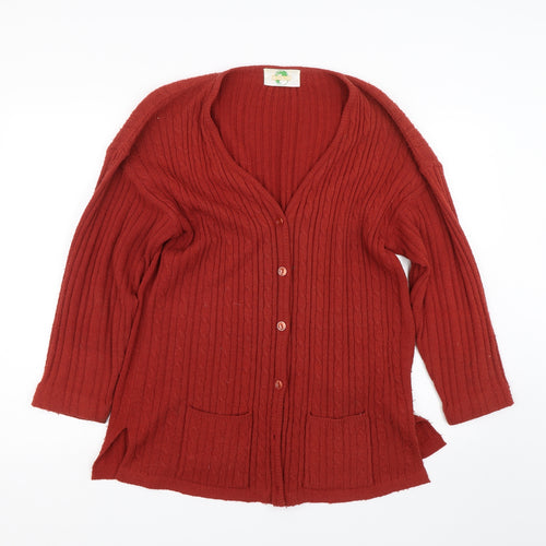 Jumper world  Womens Red   Cardigan Jumper Size M