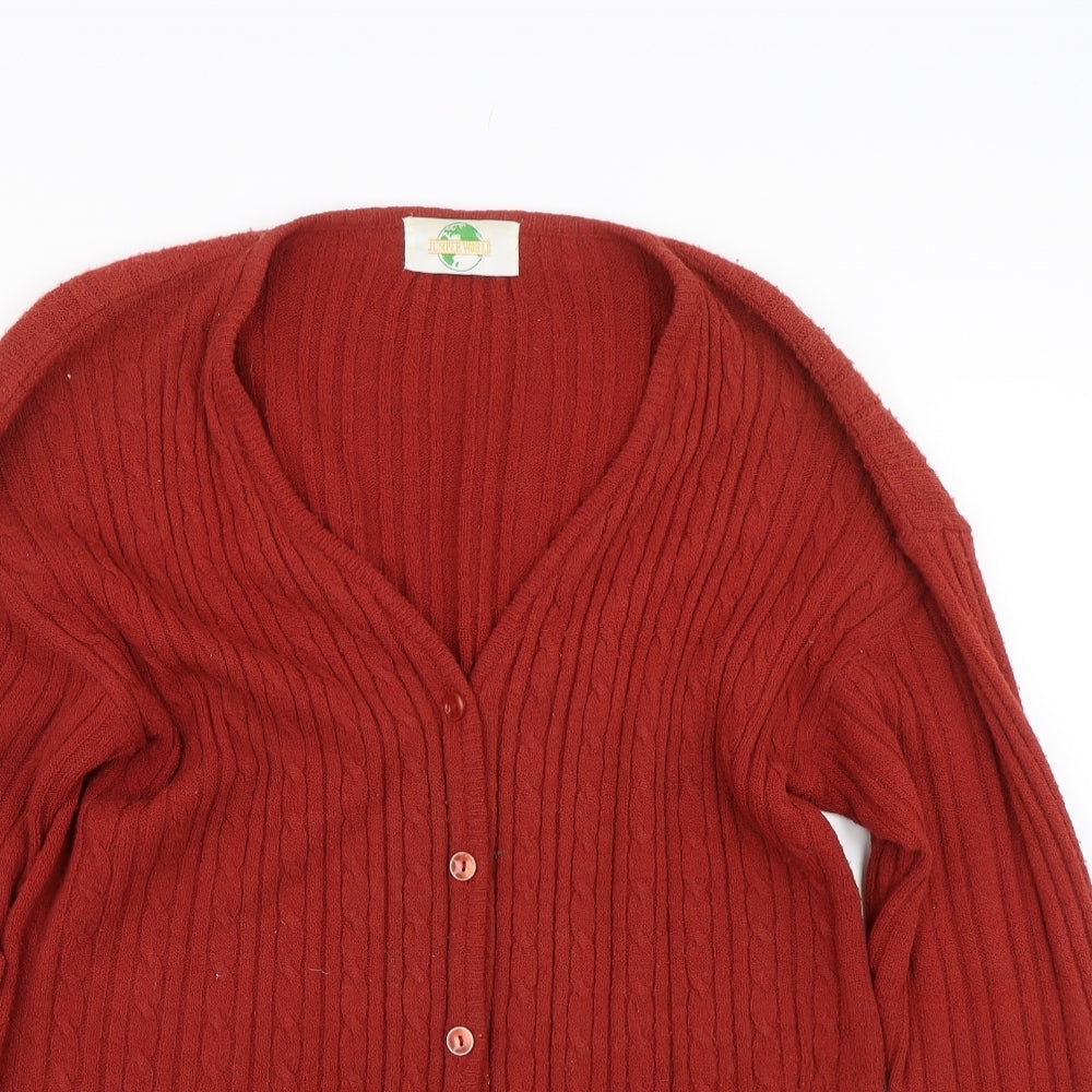Jumper world  Womens Red   Cardigan Jumper Size M