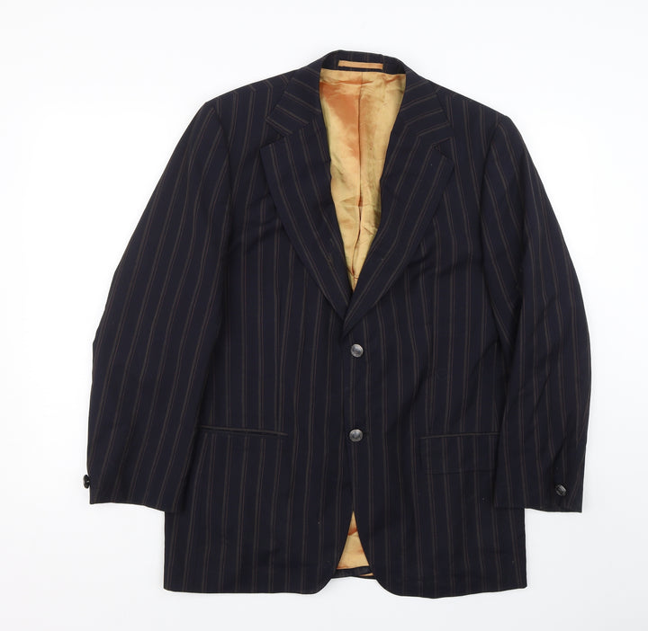 Carnaby Classics Mens Black Striped Jacket Suit Size 40