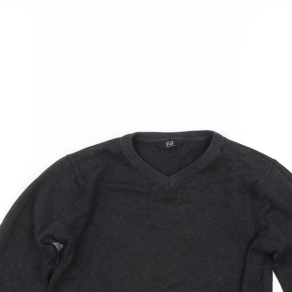 F&F Boys Grey   Pullover Jumper Size 6-7 Years  - School uniform
