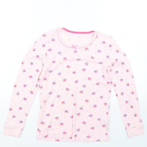 M&S Girls Pink Floral   Pyjama Top Size 11-12 Years