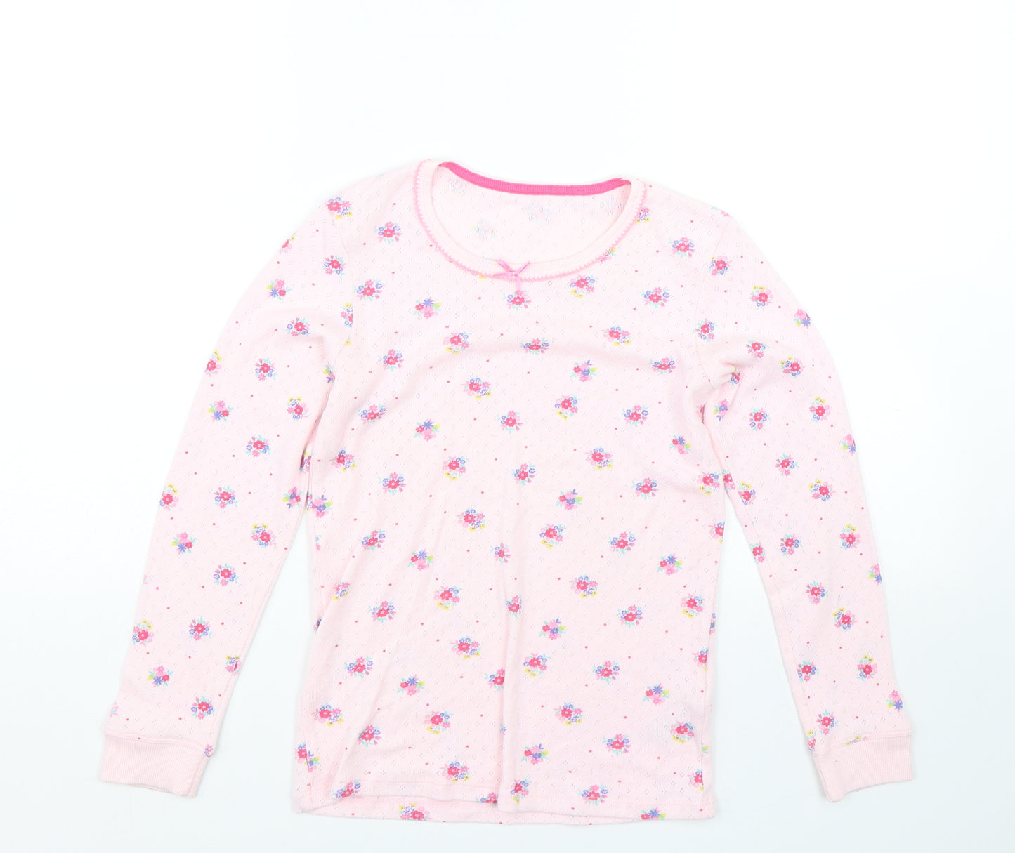 M&S Girls Pink Floral   Pyjama Top Size 11-12 Years