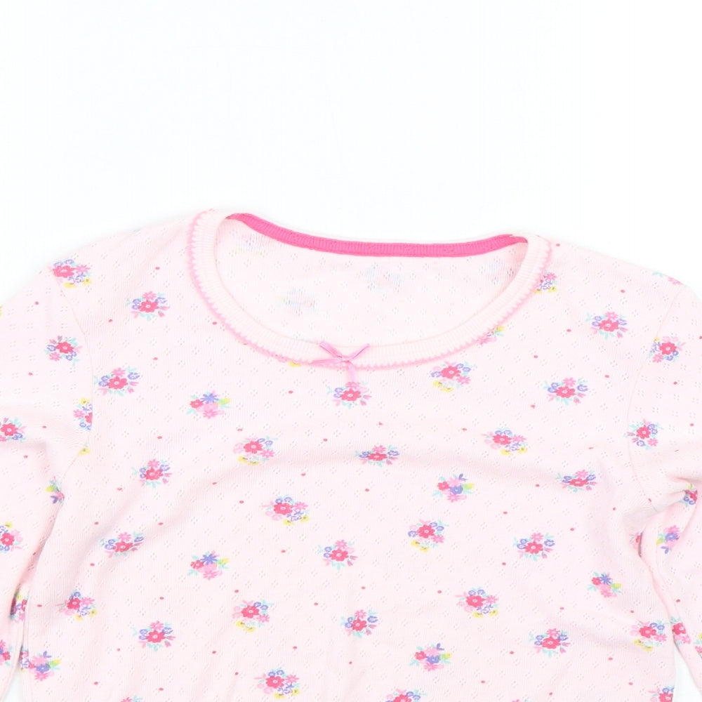 M&S Girls Pink Floral   Pyjama Top Size 11-12 Years
