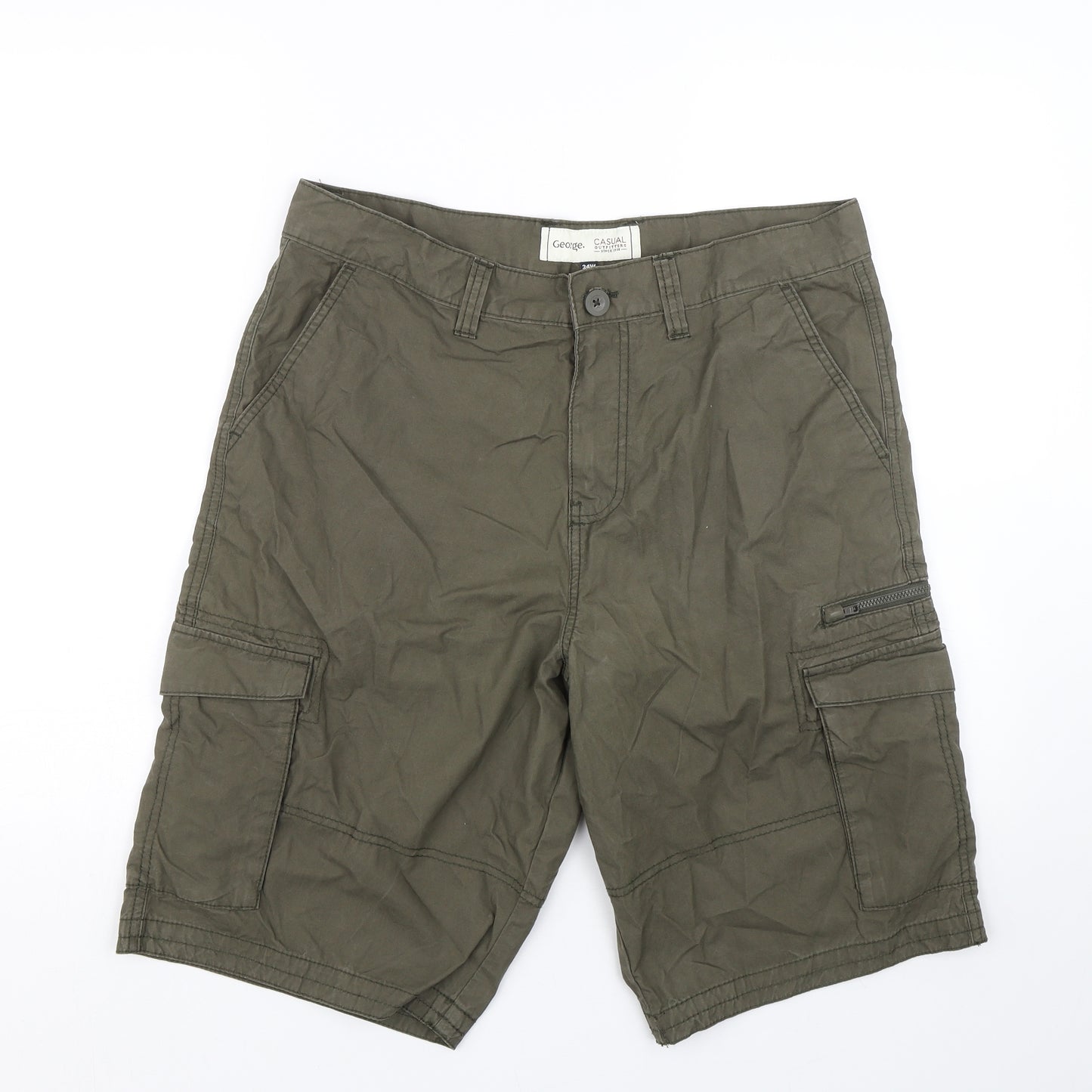George Mens Green   Cargo Shorts Size 34