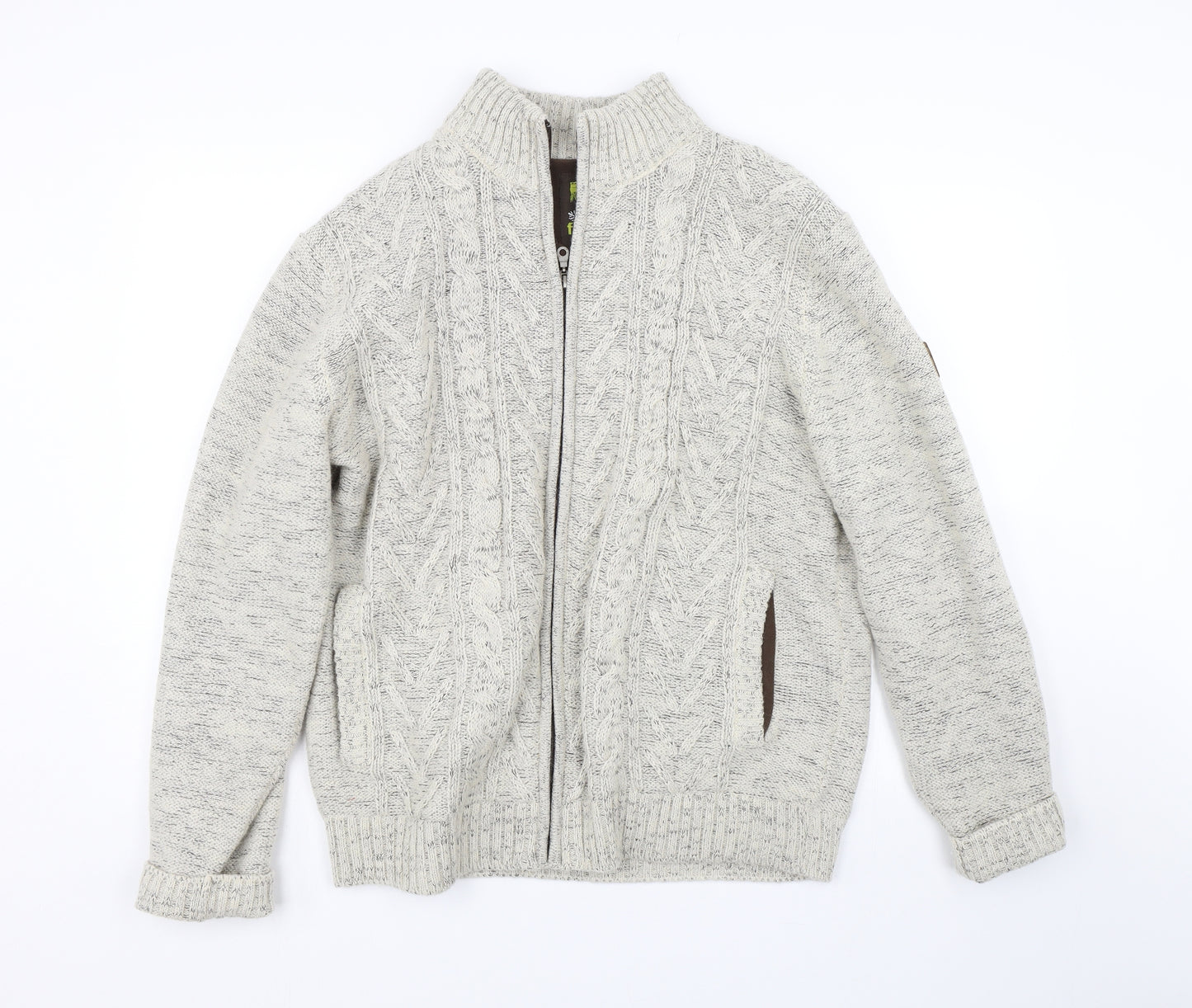 Atlas For Men Mens Beige   Full Zip Sweatshirt Size XL