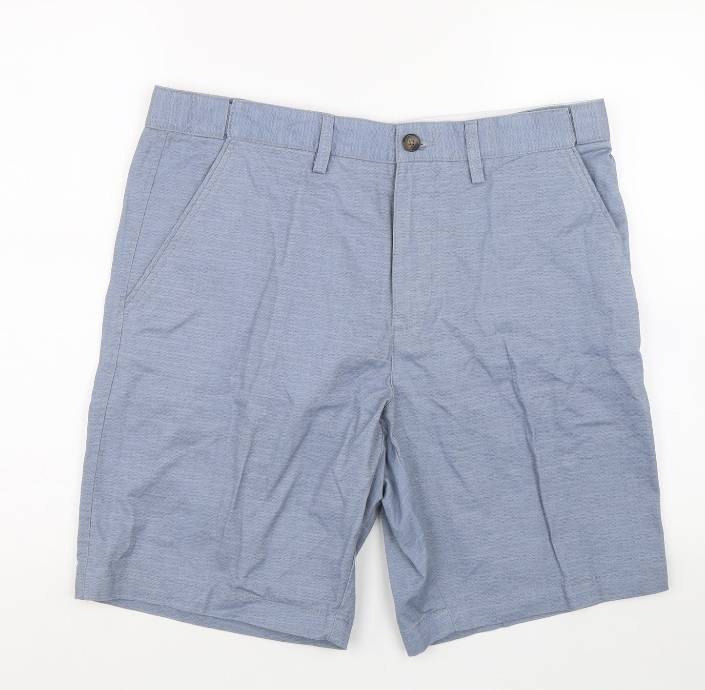 Maine Mens Blue Striped  Bermuda Shorts Size 36