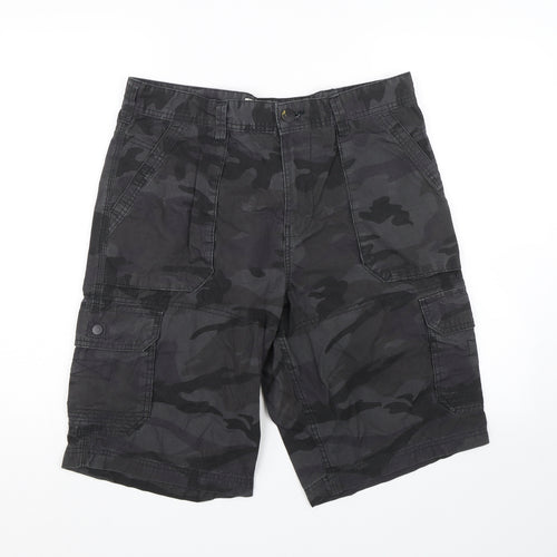 George Mens Black Camouflage  Cargo Shorts Size 34