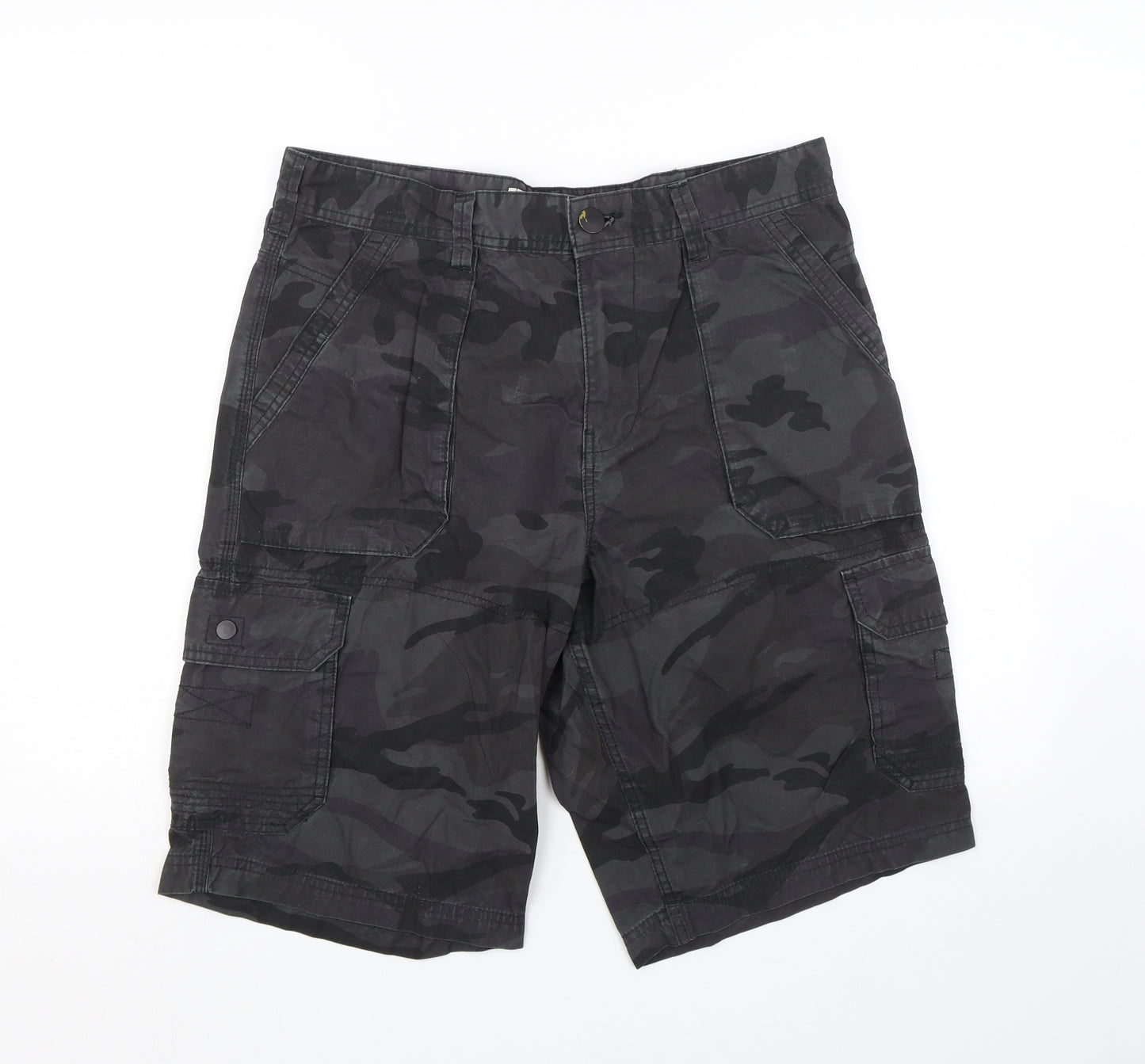 George Mens Black Camouflage  Cargo Shorts Size 34
