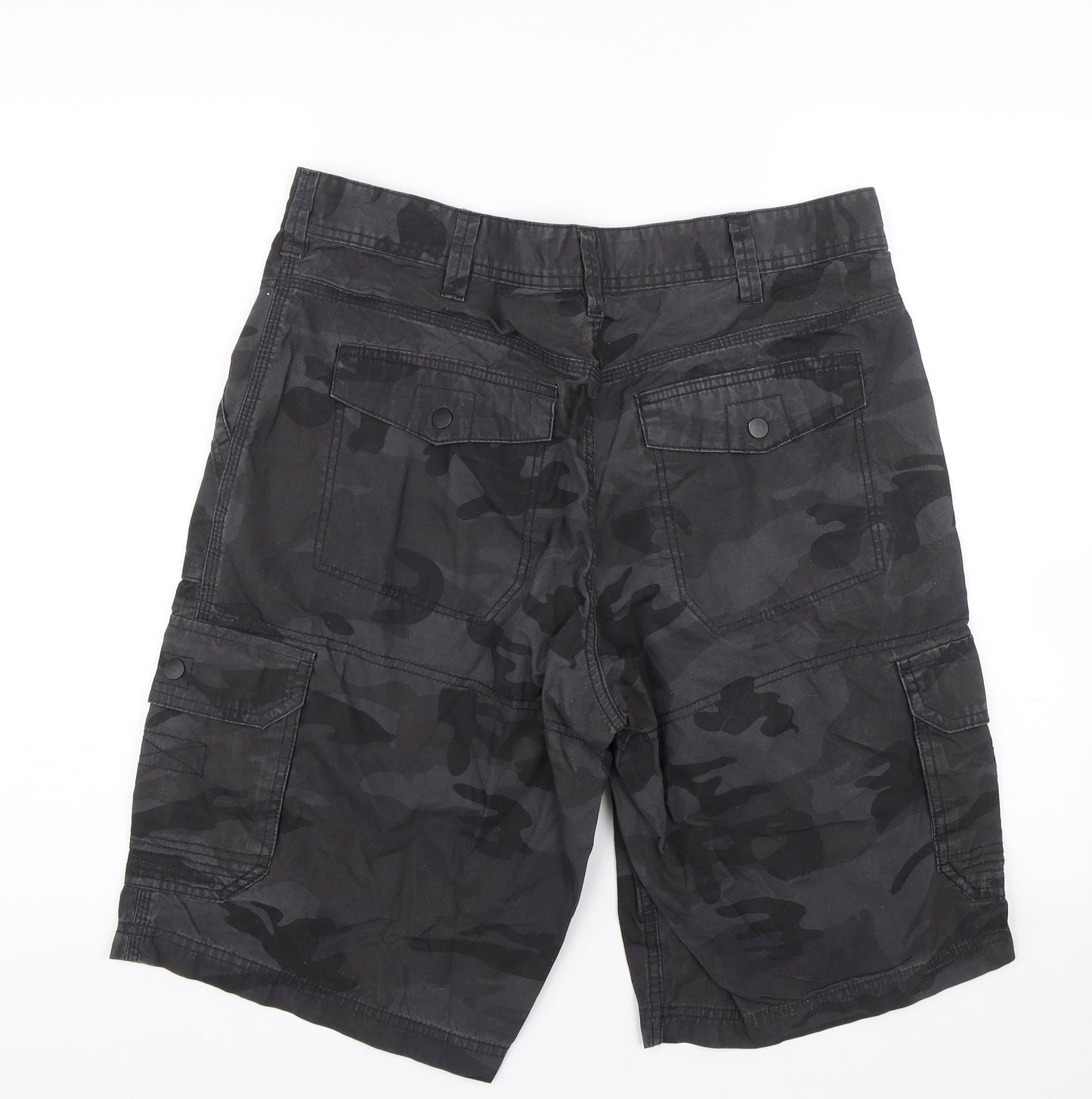 George Mens Black Camouflage  Cargo Shorts Size 34