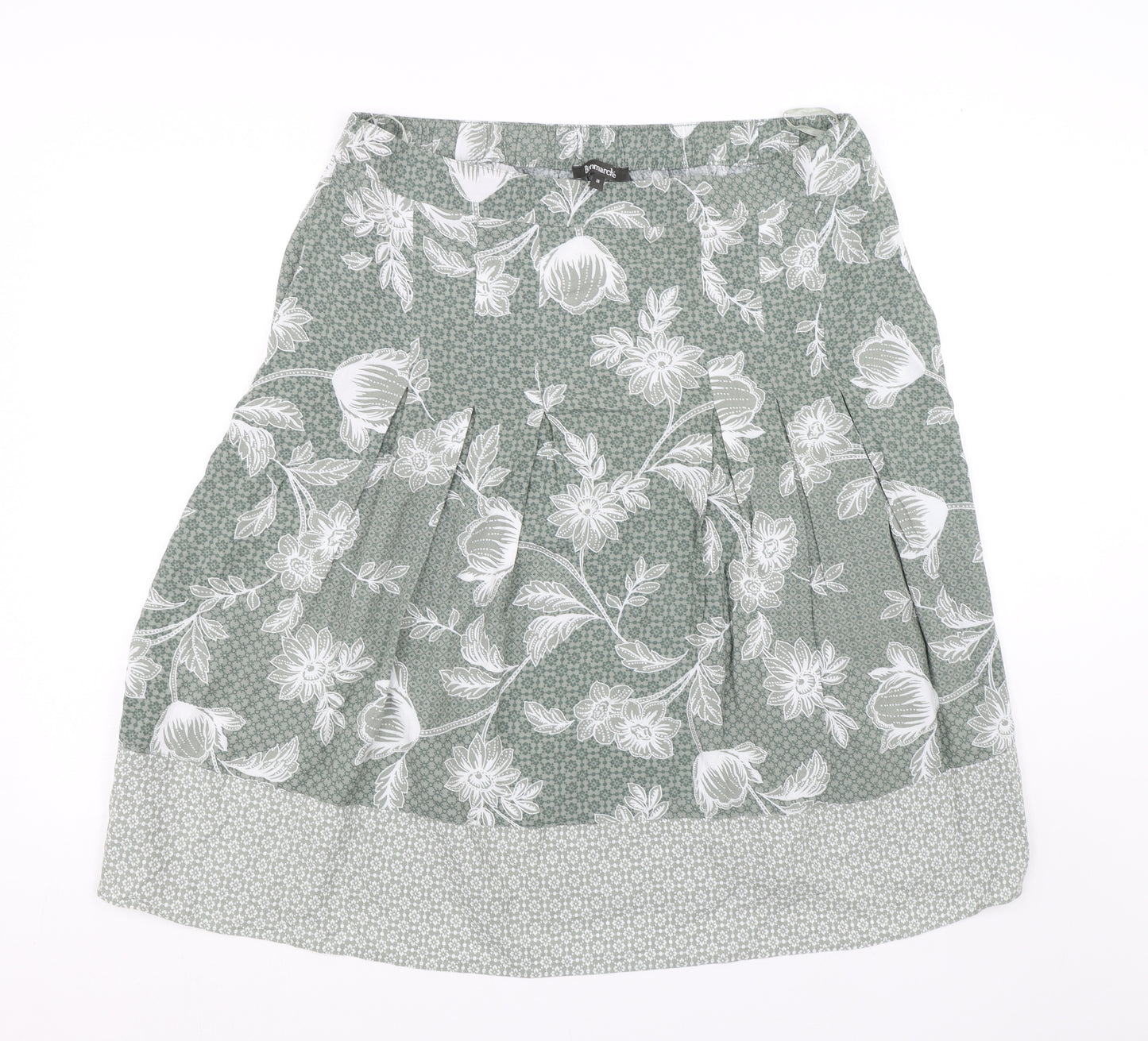 Bonmarche Womens Green Floral  Flare Skirt Size 18
